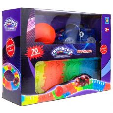 Игровой набор 1TOY Гибкий трек Мегаполис, гоночная машина [т13188]