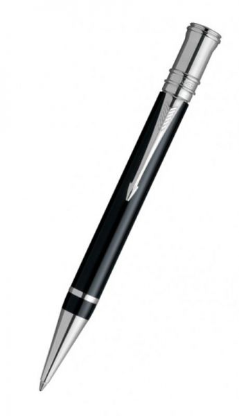 Шариковая ручка PARKER Duofold K89 (S0690650) Black PT (M) чернила: черный акрил хром